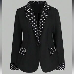 Black Polka Dot Women's Blazer